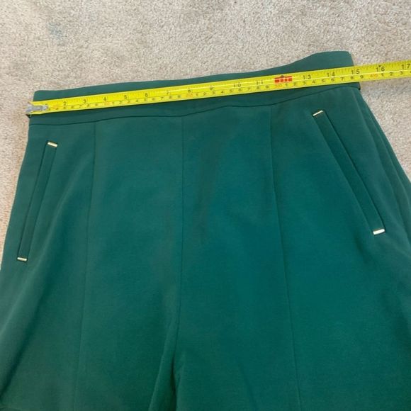 H&m dark green high waisted dress shorts Sz 12 - Picture 8 of 11